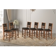Pemberly Row Contemporary Solid Wood Counter Chair in Brown (Set of 6)