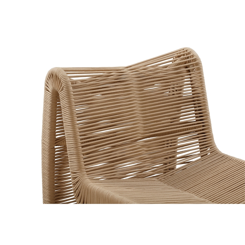 Pemberly Row Rope and Metal Counter Stool in Tan Finish Set of 2