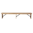 Pemberly Row Folding Wood Dining Bench in Antique Rustic Brown