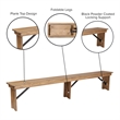 Pemberly Row Folding Wood Dining Bench in Antique Rustic Brown