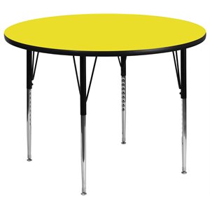 Pemberly Row 31&quot x 48&quot Round High Pressure Top Activity Table in Yellow
