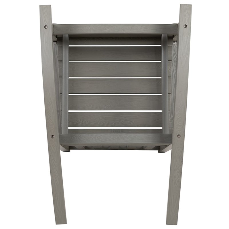 Pemberly Row Contemporary All-Weather Poly Resin Rocking Chair in Gray