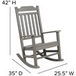 Pemberly Row Contemporary All-Weather Poly Resin Rocking Chair in Gray