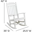 Pemberly Row Contemporary All-Weather Poly Resin Rocking Chair in White