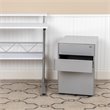 Pemberly Row 3 Drawer Smooth Modern Mobile File Cabinet in Gray