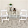 Pemberly Row Wooden Vinyl Seat Folding Chair in White (Set of 2)