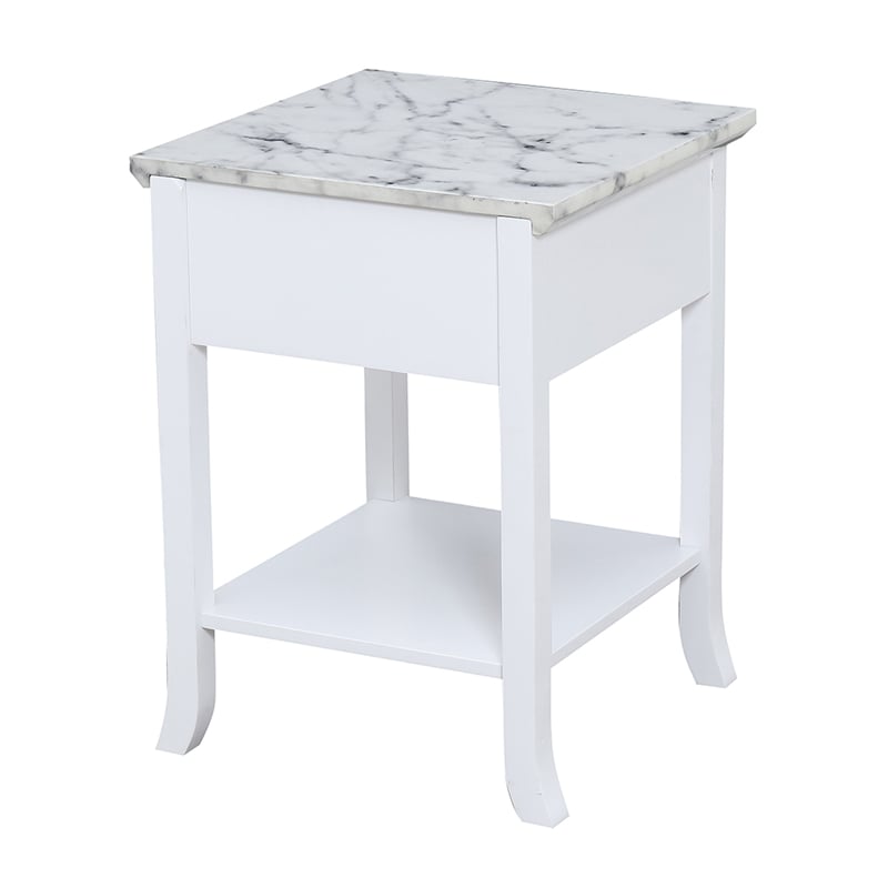 Pemberly Row Set of 3 - 2 End Tables and Coffee Table in White Wood Finish