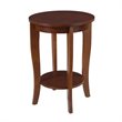Pemberly Row Set of 2 Round End Tables in Mahogany Wood Finish