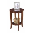 Pemberly Row Set of 2 Round End Tables in Mahogany Wood Finish