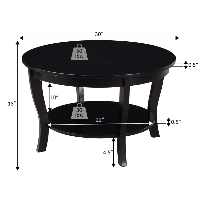 Pemberly Row Set of 3 - 2 Round End Tables and Coffee Table in Mahogany Wood