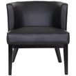 Pemberly Row Modern Faux Leather Reception Chair in Black and Driftwood