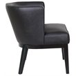 Pemberly Row Modern Faux Leather Reception Chair in Black and Driftwood