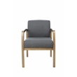 Pemberly Row Modern Upholstered Guest Chair in Slate Gray and Driftwood