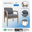 Pemberly Row Modern Upholstered Guest Chair in Slate Gray and Driftwood