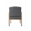 Pemberly Row Modern Upholstered Guest Chair in Slate Gray and Driftwood