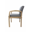 Pemberly Row Modern Upholstered Guest Chair in Slate Gray and Driftwood