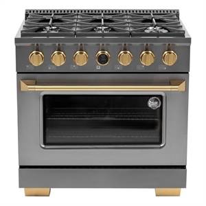 Pemberly Row 36&quot 5.2cu. ft. Steel Dual Fuel Range for Natural Gas