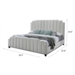 Pemberly Row Contemporary Channeled Woven Chenille Bed King in Beige