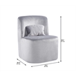 Pemberly Row Modern Glamour Velvet Slipper Accent Chair in Gray