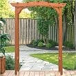 Pemberly Row Contemporary Wood Lattice Design Arbor in Medium Brown