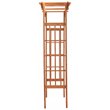 Pemberly Row Contemporary Wood Lattice Design Arbor in Medium Brown