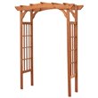 Pemberly Row Contemporary Wood Lattice Design Arbor in Medium Brown