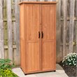 Pemberly Row Farmhouse Wood Vertical Storage Shed in Medium Brown