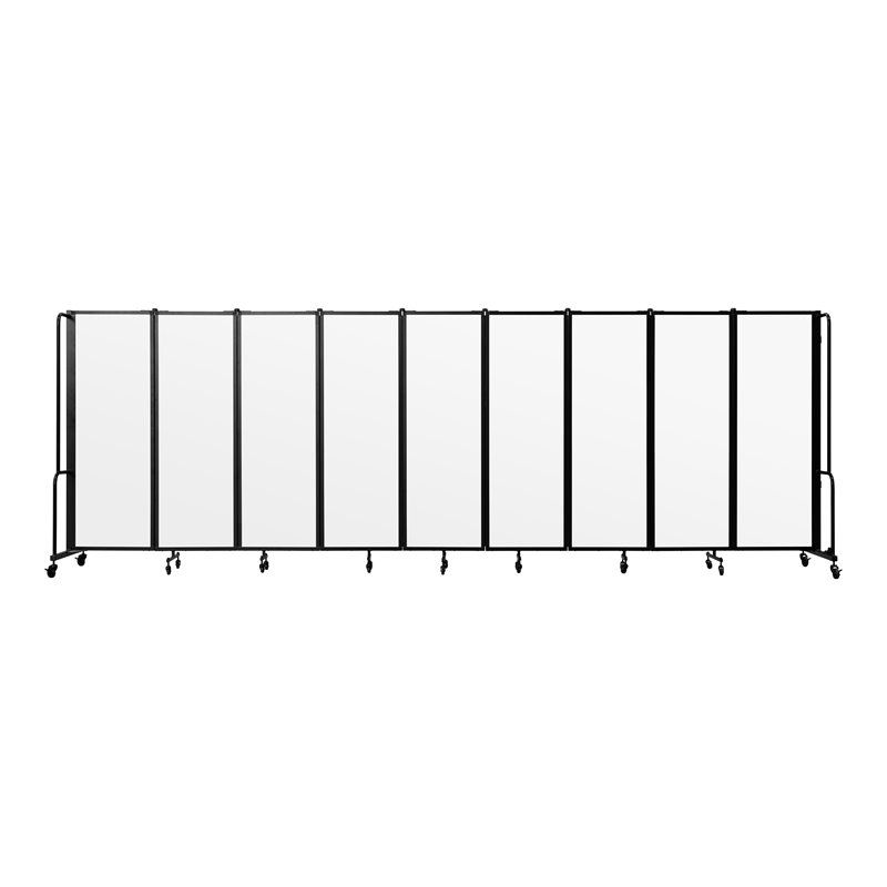 Pemberly Row 6ft Modern Metal Room Divider with 9 Sections in Clear