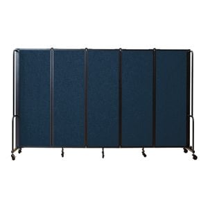 Pemberly Row 6ft Modern Metal Room Divider with 5 Sections in Blue