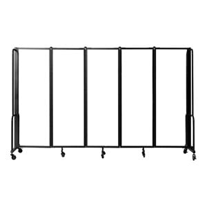 Pemberly Row 6ft Modern Metal Room Divider with 5 Sections in Clear