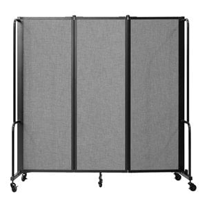 Pemberly Row 6ft Modern Metal Room Divider with 3 Sections in Gray