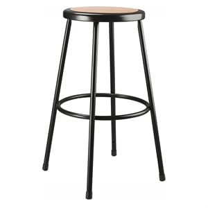 Pemberly Row 30&quot Modern Metal and Wood Heavy Duty Stool in Black