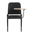 Pemberly Row Modern Wood Tablet Left Arm for Stack Chair in Gray Nebula