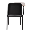 Pemberly Row Modern Wood Tablet Right Arm For Stack Chair in Gray Nebula