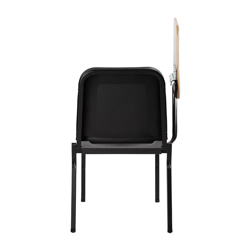 Pemberly Row Modern Wood Tablet Right Arm For Stack Chair in Gray Nebula