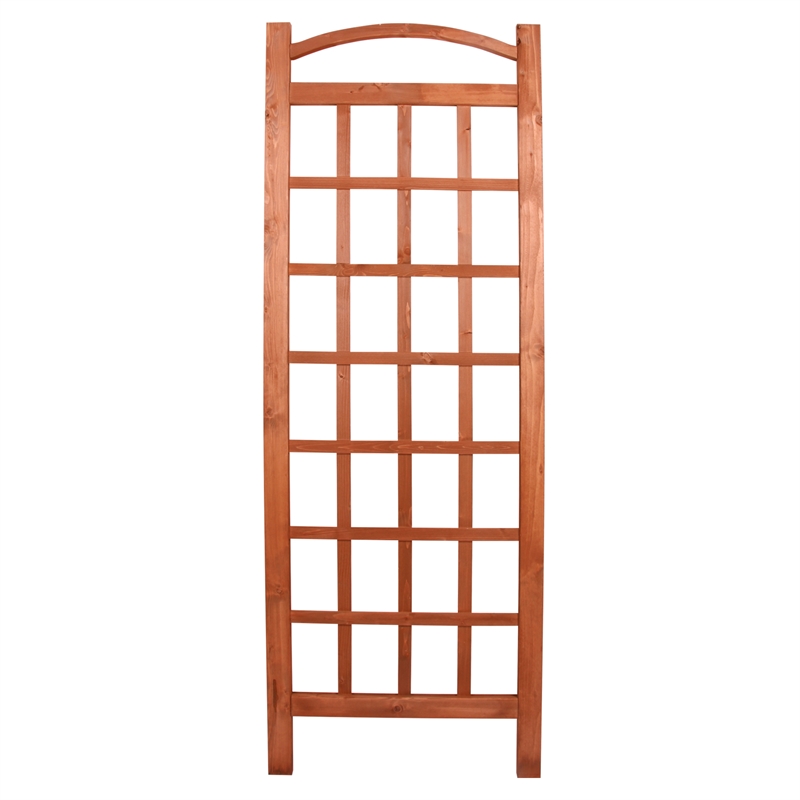Pemberly Row Medium Brown Cedar Arched Square Lattice Trellis