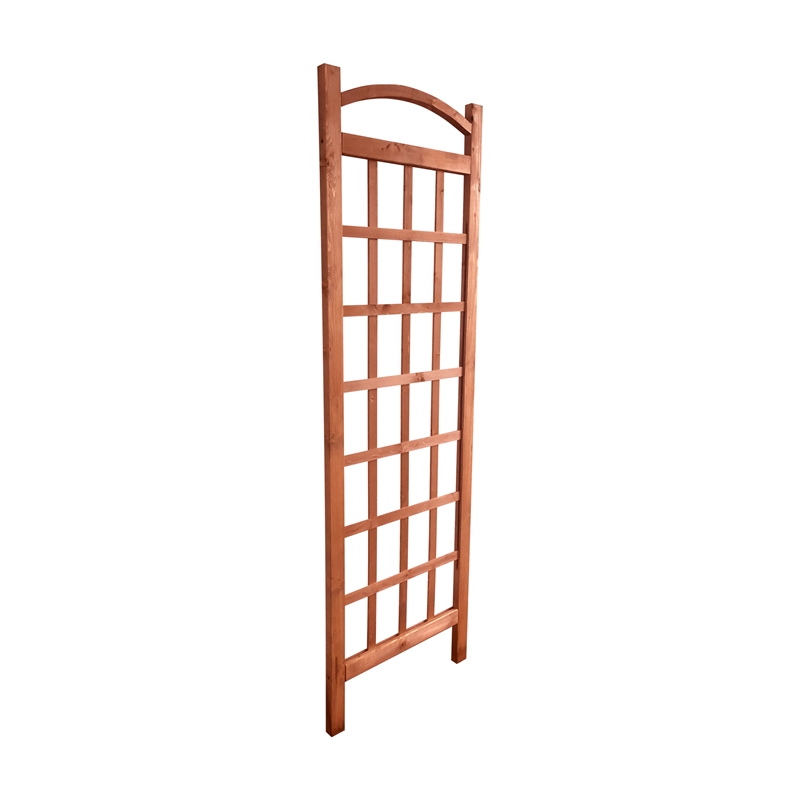 Pemberly Row Medium Brown Cedar Arched Square Lattice Trellis