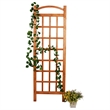 Pemberly Row Medium Brown Cedar Arched Square Lattice Trellis