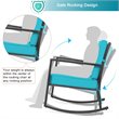 Pemberly Row 2 Pcs Rattan Outdoor Patio Rocking Chair with Cushion in Turquoise