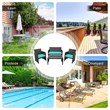 Pemberly Row 8 Pieces Rattan Patio Furniture Set with Cushion in Turquoise/Brown