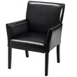 Pemberly Row Guest & Reception Chairs w/ Wood Leg in Black (Set of 2)