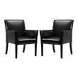 Pemberly Row Guest & Reception Chairs w/ Wood Leg in Black (Set of 2)