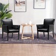 Pemberly Row Guest & Reception Chairs w/ Wood Leg in Black (Set of 2)