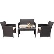 Pemberly Row 8 Pieces Rattan Patio Furniture Set with Cushion in White/Brown