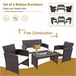 Pemberly Row 8 Pieces Rattan Patio Furniture Set with Cushion in White/Brown