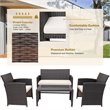 Pemberly Row 8 Pieces Rattan Patio Furniture Set with Cushion in White/Brown