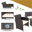 Pemberly Row 8 Pieces Rattan Patio Furniture Set with Cushion in White/Brown
