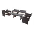 Pemberly Row 8 Pieces Rattan Patio Furniture Set with Cushion in White/Brown