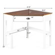 Pemberly Row Contemporary Pine and MDF Corner Computer Desk in Natural/White