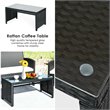 Pemberly Row 4Pcs Wicker Patio Furniture Conversation Set in Black (Set of 4)